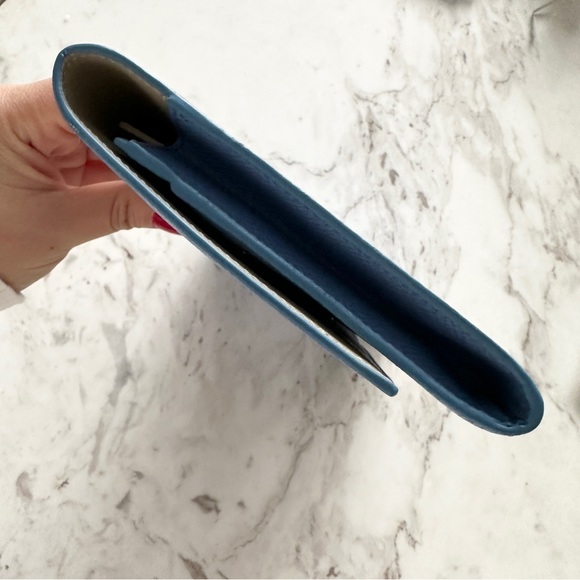 SMYTHSON Marshall Travel Wallet in Panama Blue - Picture 10 of 14